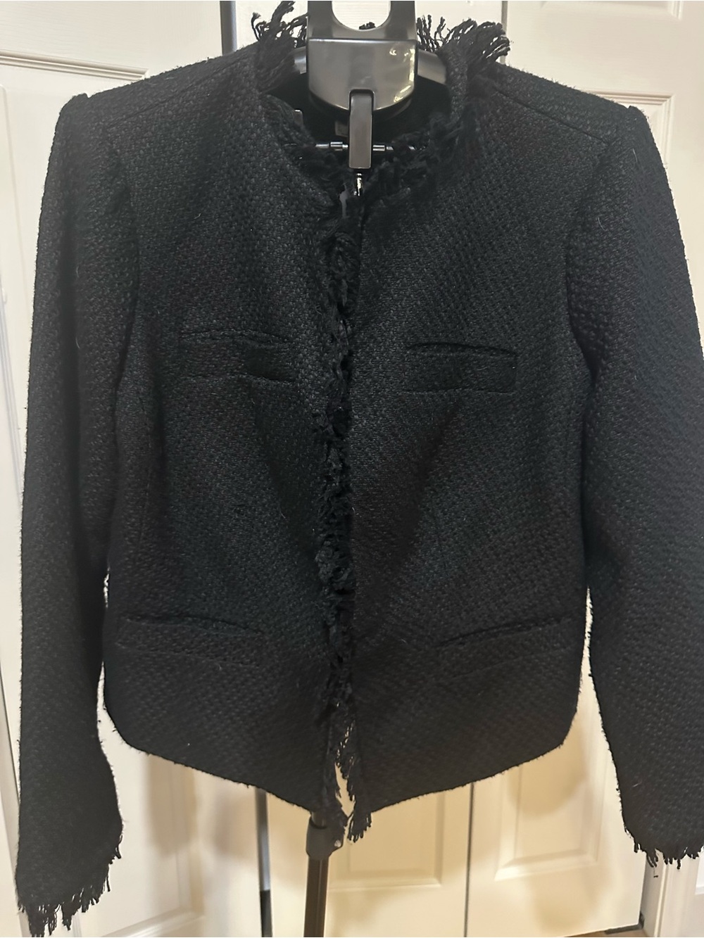 VENUS Black Bouclé Fringe Jacket
